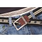 2015 Western Men Fashion Metal Buckle High Quality Casual Canvas Belt Sports Outdoor Student Men Jeans Belts Black Stripes Green