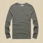 2017 Men Autumn Winter New Pocket Thickening Cotton Long Sleeve T-Shirt Men V Collar Slim Solid American Style Casual Top Tees