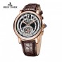 Reef Tiger/RT Men's Casual Watch Tourbillon Automatic Watch Alligator Strap Watches with Blue Crystal Crown RGA192