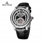 Reef Tiger/RT Luxury Brand Mens Tourbillon Automatic Analog Watch Genuine Leather Strap 316L Steel Watches RGA192