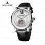 Reef Tiger/RT Mens Fashion Brand Analog Tourbillon Automatic Watch Genuine Leather Strap 316L Steel Watches RGA192
