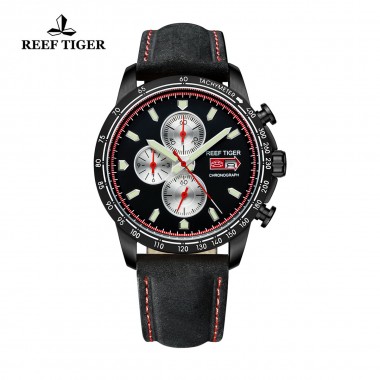 Reef Tiger/RT Sport Watch for Men Chronograph Quartz Watches with Date Steel Watch with Luminous  Markers RGA3029