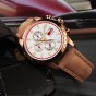 Reef Tiger/RT Sport Watch Chronograph Quartz Watch With Italian Calfskin Leather And Super Luminous Watch for Men RGA3029
