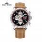 Reef Tiger/RT Men's Sport Watch With Italian Calfskin Leather Chronograph Quartz Watch And Super Luminous Watch RGA3029