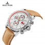 Reef Tiger/RT Men's Fashion Sport Watch With Super Luminous Watch Italian Calfskin Leather Chronograph Quartz Watch RGA3029