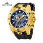 Reef Tiger/RT Men's Yellow Gold Sports Watches with Date Big Dial Chronograph Super Luminous Designer Quartz Watch RGA303
