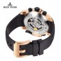 Reef Tiger/RT Designer Mens Watch Black Big Dial Complicated Watch with Perpetual Calendar Rubber Strap Watches RGA3503