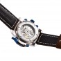 Reef Tiger/RT Men Fashion Sport Steel Watch Genuine Brown Leather Strap Automatic Wrist Watches RGA3503