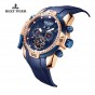 Reef Tiger/RT Men's Sport Watch with Year Month Date Day Calendar Big Dial Rose Gold Transformer Edition Rubber Strap Watches RGA3532