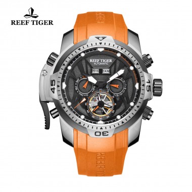 Reef Tiger/RT Sport Men's Watch Complicated Dial with Year Month Perpetual Calendar Big Steel Case Watches RGA3532