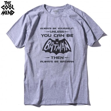 THE COOLMIND 100 Cotton Short Sleeve Batman Printed Men T Shirt Crewneck Mens Tee Shirts