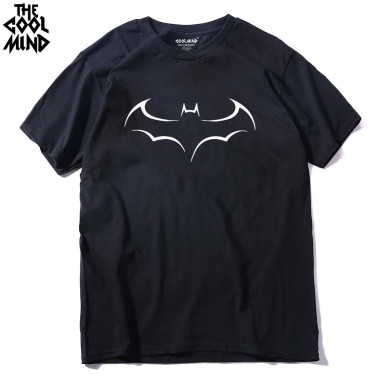 THE COOLMIND 100 COTTON Men T Shirt Casual Short Sleeve T-Shirt For Men Batman Print Men T Shirt Crewneck Mens Tee Shirts 2017