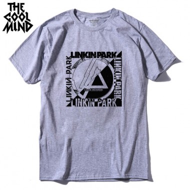 THE COOLMIND Casual O-Neck Comfortable Mens T-Shirt Cotton Short Sleeve Linkin Park Printed Men T Shirt Mens Tops Tee Shirts