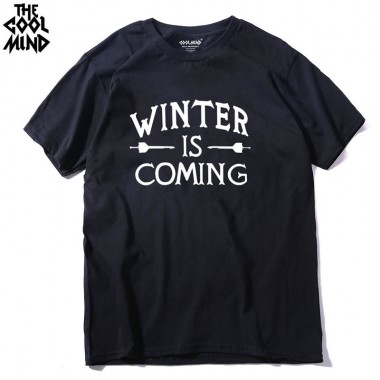 THE COOLMIND Cotton Short Sleeve Winter Is Coming Casual Short Sleeve Men Tshirt