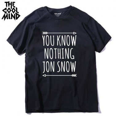 THE COOLMIND Top Quality Casual 100 Cotton Short Sleeve You Know Nothing Jon Sonw Men T Shirt Cool O-Neck Men T-Shirt Tops
