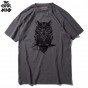 THE COOLMIND Top Quality Cotton Casual Short Sleeve Casual O-Neck Loose OWL Printed Men T Shirt