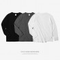 INFLATION 2017 Autumn New Organic Cotton O-Neck Full Sleeve Length T-Shirt Men Solid Color Hip Hop Long Regular T-Shirt 103W16