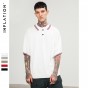 INFLATION 2018 Spring Summer Short Sleeve Knitted Tshirts Turn-Down Collar Oversized Tshirts Pure Color High Street Tshirt 8171S
