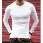 Men Cotton T Shirt Warm Raglan Long Sleeve Plain Baseball Tee Shirt Men Tops Fashion Clothing Slim Fit Men Bottoming Shirt M-XXL