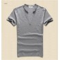 Men T Shirt Solid Tops Tees Short Sleeve T-Shirt Mens Brand Fashion V Neck Cotton Mens T Shirt Paul Shirt 2018 New Arrive