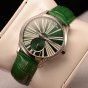 Reef Tiger/RT Women Fashion Watch 2018 Top Brand Luxury Automatic Watches Green Leather Strap Diamond Watch reloj mujer RGA1561