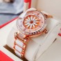 Reef Tiger/RT Fashion Lily Women Watch Rose Gold Diamonds Bezel Lady Automatic Watches Relogio Feminino RGA1599-POP