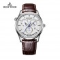Reef Tiger/RT Fashion Automatic World Time Watch for Men White Dial Steel Watch with Date Day RGA1951