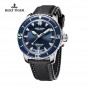 Reef Tiger/RT Mens Super Luminous Dive Watches Blue Dial Analog Automatic Watches Nylon Strap Watch RGA3035