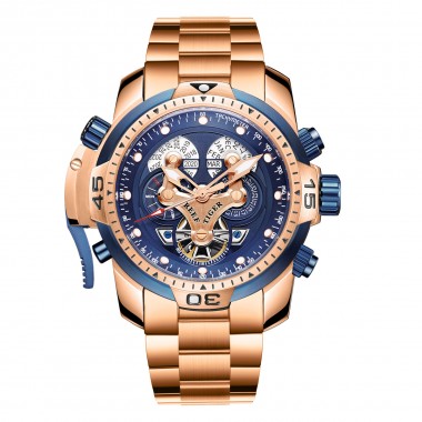 Reef Tiger/RT Designer Sport Mens Watch with Perpetual Calendar Date Day Complicated Dial Mechanical Bracelet Watch RGA3503-PLPP