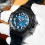 Reef TigerMen Sports Watches Automatic Mechanical Watch Military Watches Blue Leather Strap Relogio Masculino RGA6903