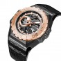 Reef Tiger/RT Men Sports Watches Dive Rose Gold Automatic Mechanical skeleton Watches Leather Strap Relogio Masculino RGA6903-S-PBB