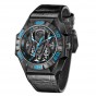Reef Tiger Limited Watch Men Automatic Mechanical All Black Skeleton Waterproof Leather Strap RGA6912-BBLL