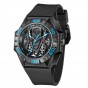 Reef Tiger Limited Watch Men Automatic Mechanical All Black Skeleton Waterproof Rubber Strap RGA6912-BBLR