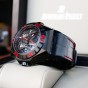 Reef Tiger Limited Watch Men Automatic Mechanical All Black Red Skeleton Waterproof Leather Strap RGA6912-BBRL