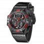 Reef Tiger Limited Watch Men Automatic Mechanical All Black Red Skeleton Waterproof Leather Strap RGA6912-BBRL