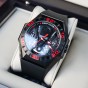 Reef Tiger Limited Watch Men Automatic Mechanical All Black Red Skeleton Waterproof Rubber Strap RGA6912-BBRR