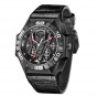 Reef Tiger  Men Sport Watches Automatic Skeleton Watch All Black Waterproof Leather Strap RGA6912-BBBL