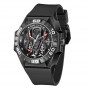 Reef Tiger Men Sport Watches Automatic Mechanical Skeleton Watch All Black Waterproof Rubber Strap RGA6912-BBBR