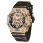 Reef Tiger  Men Sport Watches Automatic Skeleton Watch Rose Gold Waterproof Leather Strap RGA6912-PPWL