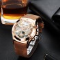 Reef Tiger/RT Luxury Rose Gold Sport Watch For Men Skeleton Luminous Watch Year Month Date Day Automatic Watches RGA703
