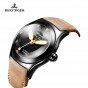 Reef Tiger/RT Casual Men's Luminous Sport Watches with Date Dark Brown Calfskin Leather Automatic Wrist Watches RGA704