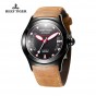 Reef Tiger/RT Men's Casual Sport Watches with Date Dark Brown Calfskin Leather Luminous Automatic Wrist Watches RGA704
