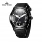 Reef Tiger/RT Men's Casual Sport PVD Watch with Date Dark Calfskin Leather Luminous Automatic Wrist Watches RGA704