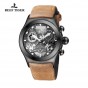Reef Tiger/RT Men's Skeleton Fashion PVD Sport Watch for Men Unique Watch With Solid Steel Quartz Watches RGA792