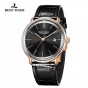 Reef Tiger/RT Men Luxury Brand Automatic Watch Leather Strap Blue Dial Rose Gold Casual Watches RGA8215