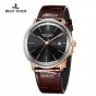 Reef Tiger/RT Men Luxury Brand Automatic Watch Leather Strap Blue Dial Rose Gold Casual Watches RGA8215-PBS