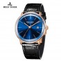 Reef Tiger/RT Men Luxury Brand Automatic Watch Leather Strap Blue Dial Rose Gold Casual Watches RGA8215-PLB