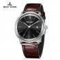 Reef Tiger/RT Luxury Brand Ultra Thin Watch Men Leather Strap Steel Automatic Watches Waterproof RGA8215-YBS