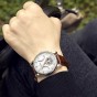 Reef Tiger/RT Brand Watch For Men White Dial Brown Leather Strap Automatic Luxury Watch RGA1950