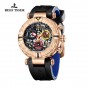 Reef Tiger/RT Top Brand Mens Sport Watches Chronograph Rose Gold Skeleton Watches Waterproof reloj hombre masculino RGA3059-S